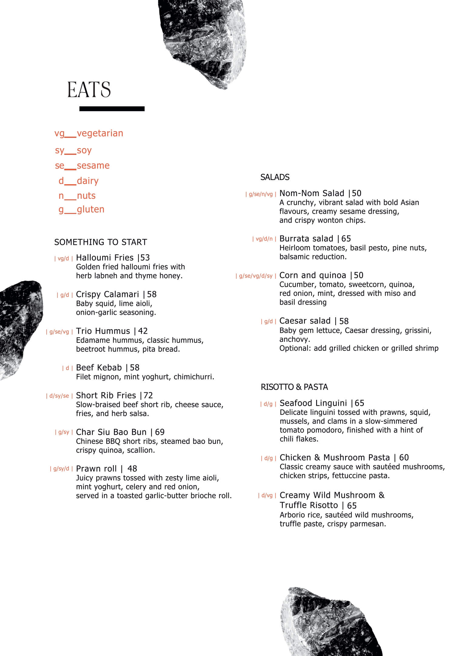 menu item