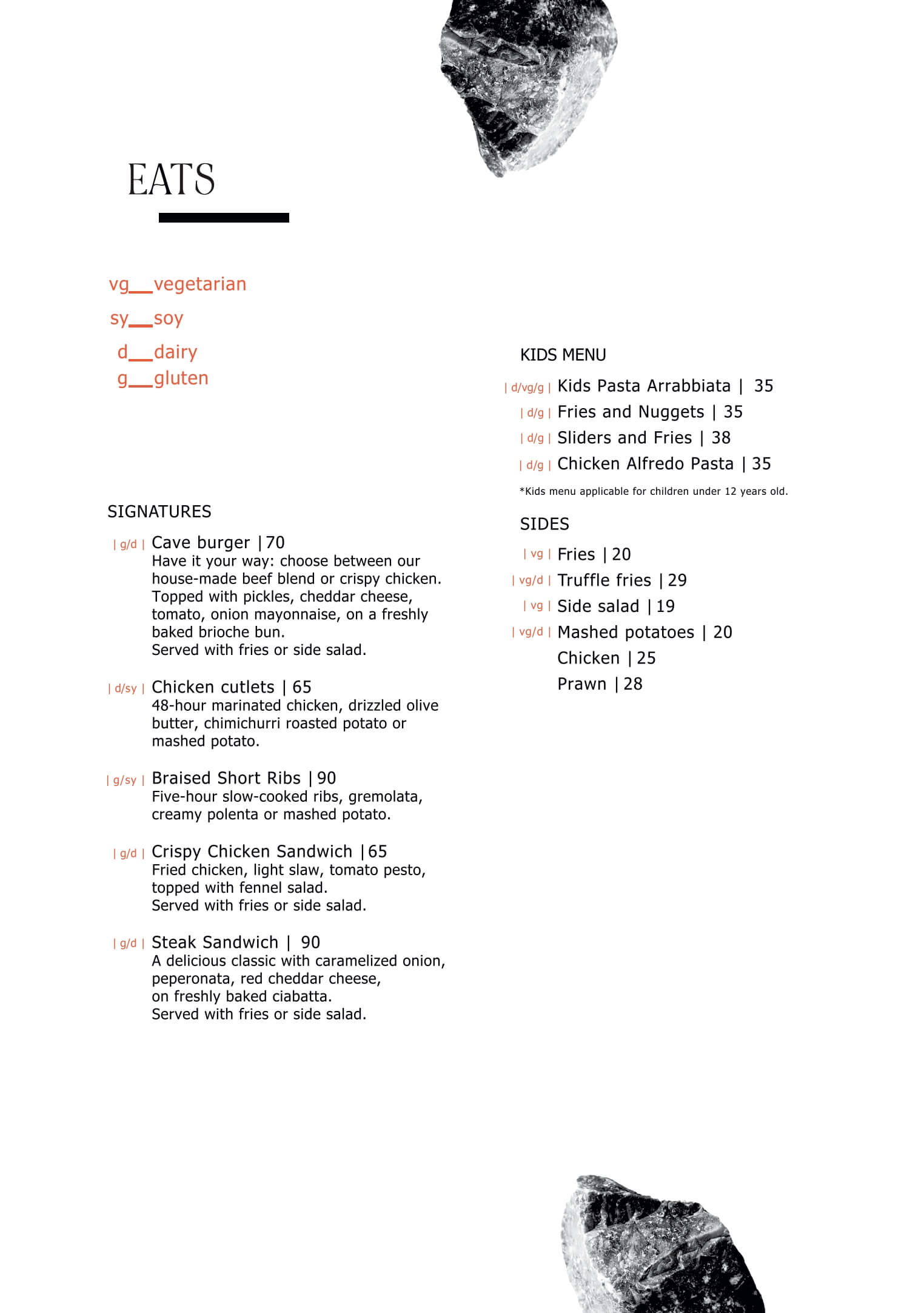 menu item